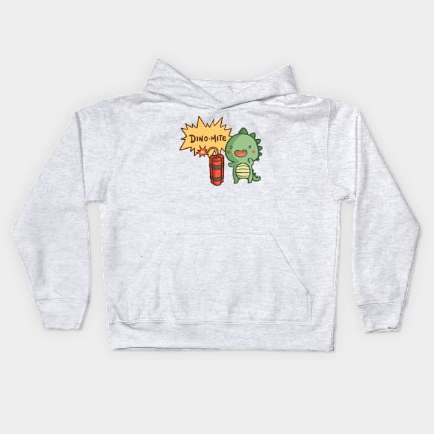 Dino-mite Kids Hoodie by mschibious